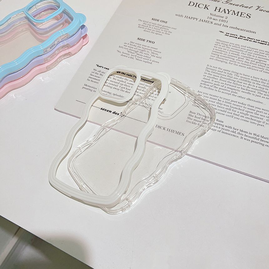 Wavy Transparent Phone Case - Compatible with iPhone