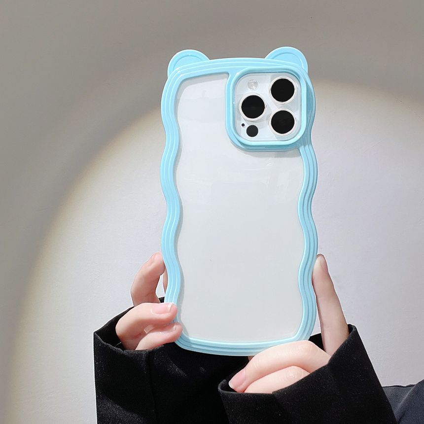 Wavy Transparent Phone Case - Compatible with iPhone
