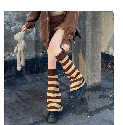 / Wärmeset mit gestreiften Beinstrumpfhosen