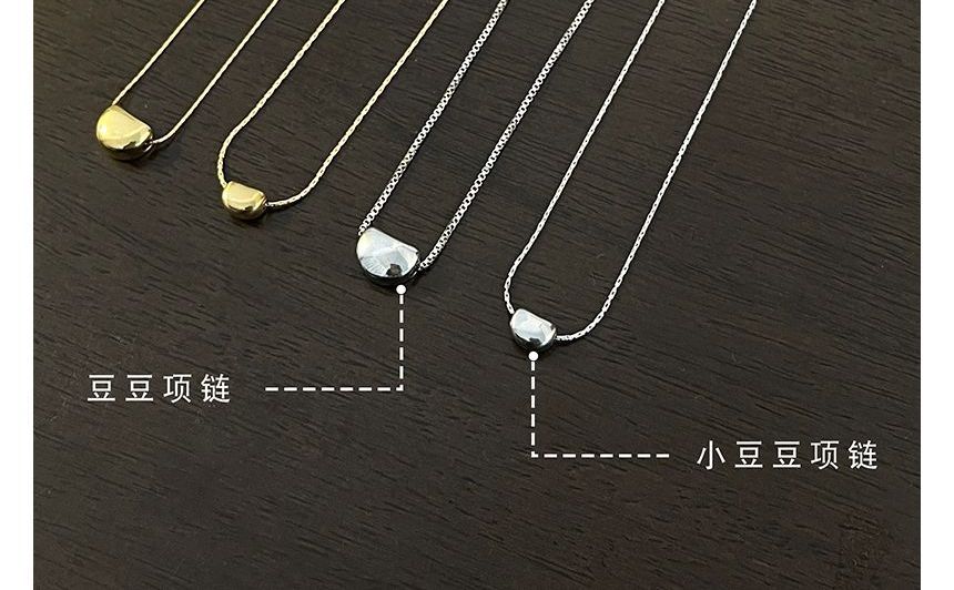 Bean Steel Stainless Pendant Necklace Polished