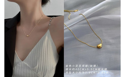 ビーンスチールステンレスペンダントネックレス（ポリッシュ仕上げ）