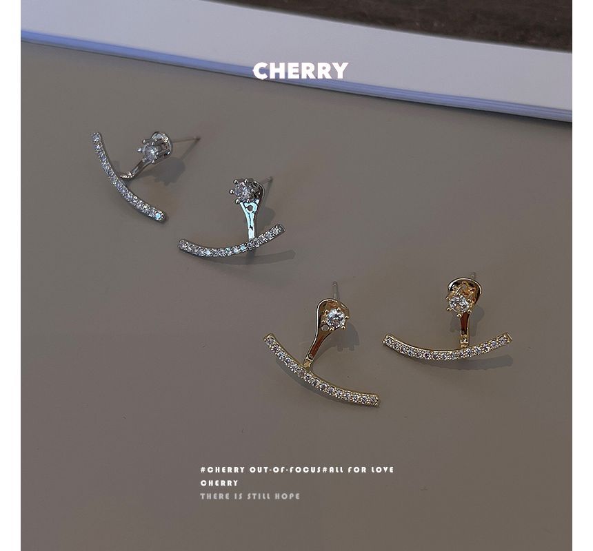 スイングイヤリング ラインストーン 合金