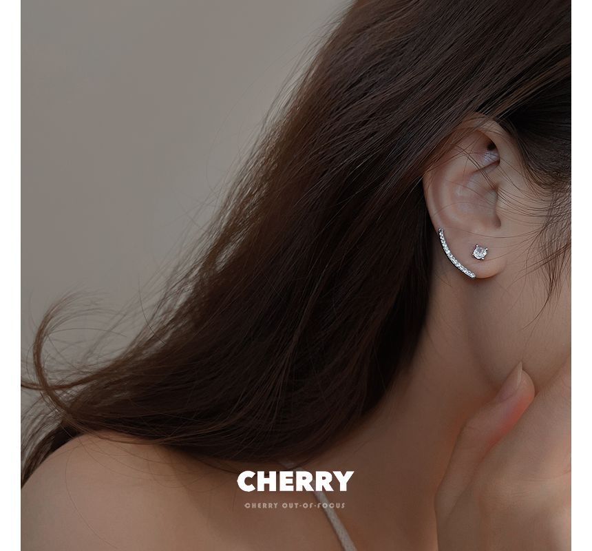 スイングイヤリング ラインストーン 合金