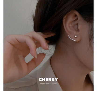 スイングイヤリング ラインストーン 合金