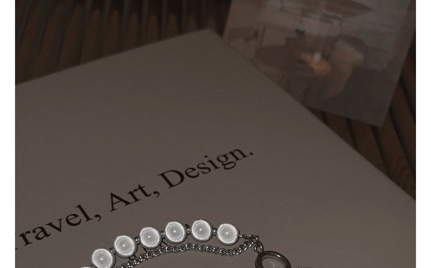 ビーズ反射合金ブレスレット レイヤード