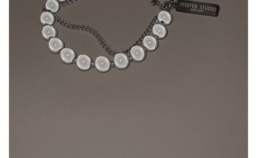 ビーズ反射合金ブレスレット レイヤード