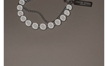 ビーズ反射合金ブレスレット レイヤード