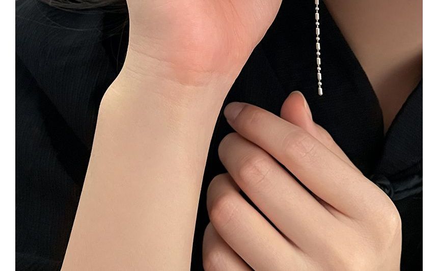 竹の目合金フェイクキャットイヤリングダングルストーン