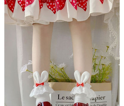 / 2er-Set Socken mit Hasenohren und Schleife