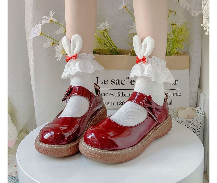 / 2er-Set Socken mit Hasenohren und Schleife