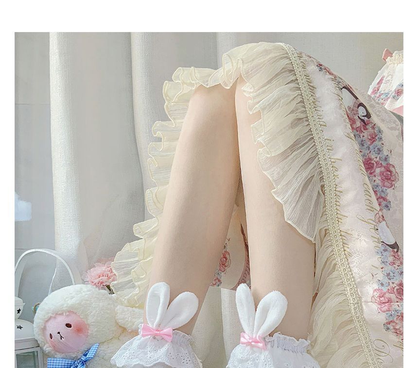 / 2er-Set Socken mit Hasenohren und Schleife