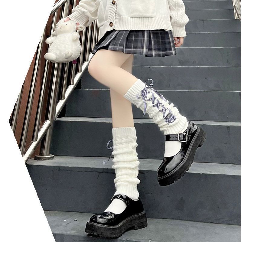 Leg Knit Warmers Lace-Up