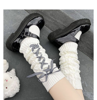 Leg Knit Warmers Lace-Up