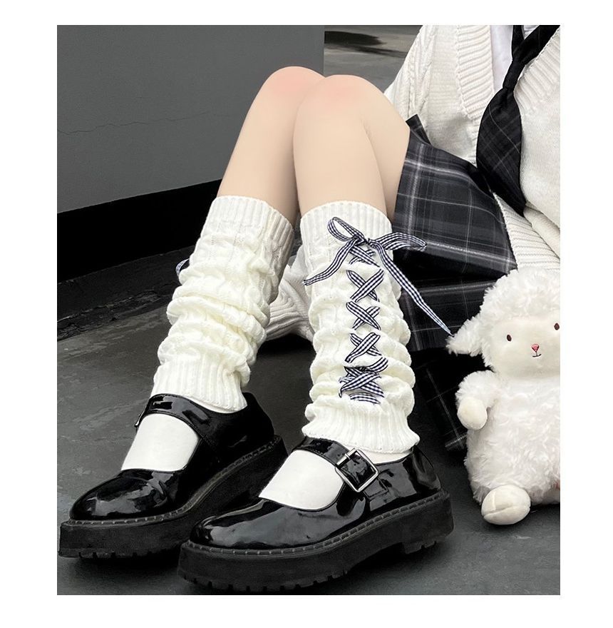 Leg Knit Warmers Lace-Up