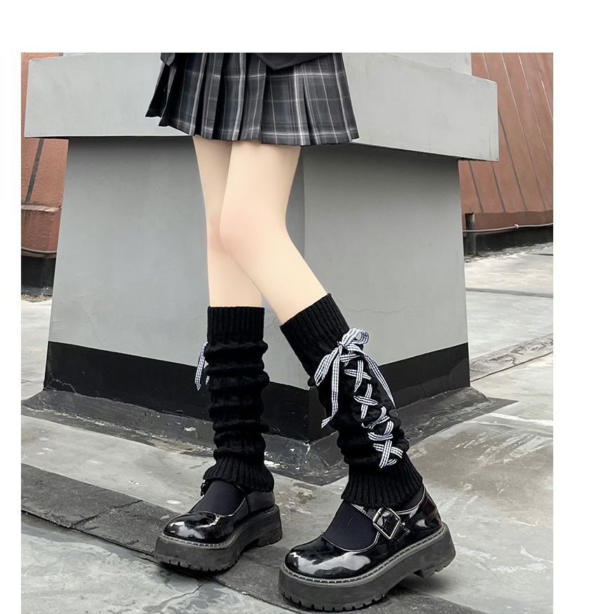 Leg Knit Warmers Lace-Up