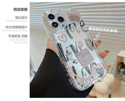 Lettering Transparent Case Phone