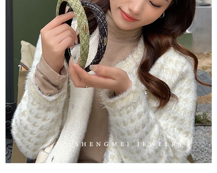 Tweed-Stirnband mit Logo