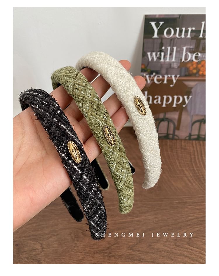 Tweed-Stirnband mit Logo