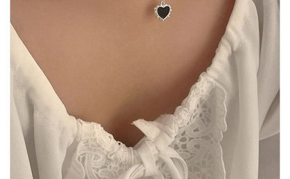 デザイン）ハートフェイクネックレス（各種合金/パール