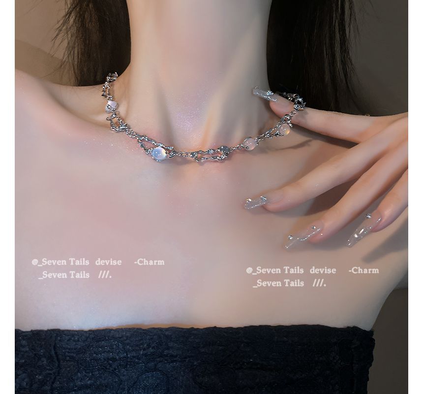 Moonstone Necklace Layered