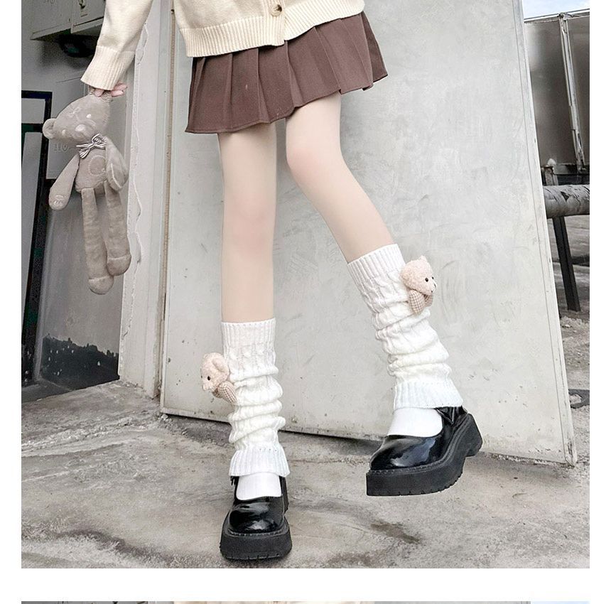 Accent Leg Knit Warmers Bear