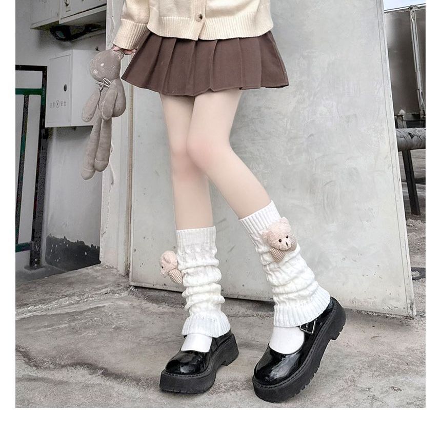 Accent Leg Knit Warmers Bear