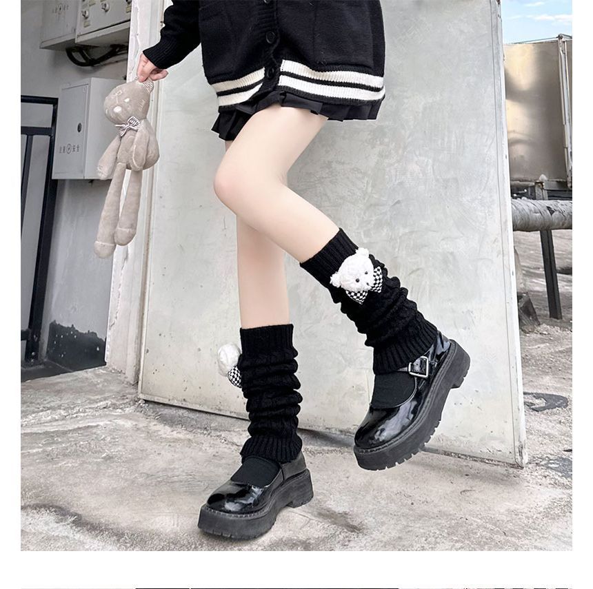 Accent Leg Knit Warmers Bear