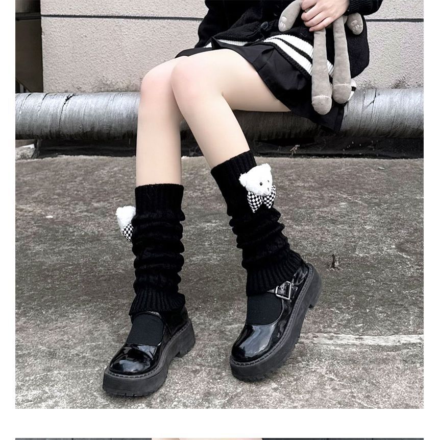 Accent Leg Knit Warmers Bear