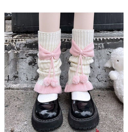 Warmers Contrast Leg Trim Bow