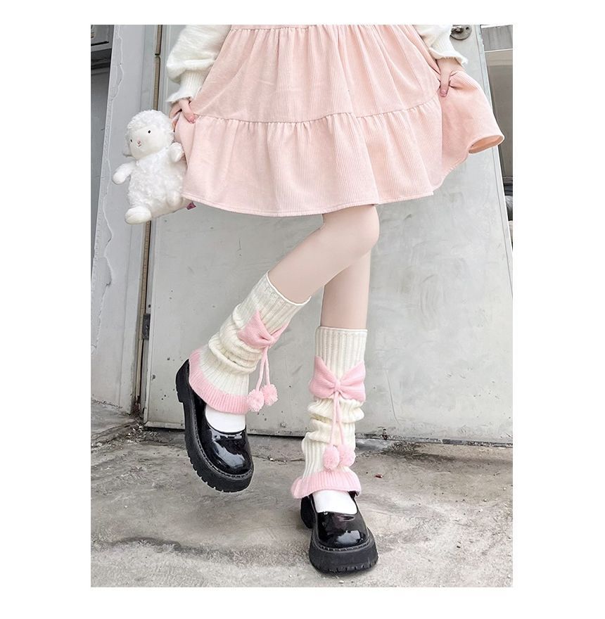 Warmers Contrast Leg Trim Bow