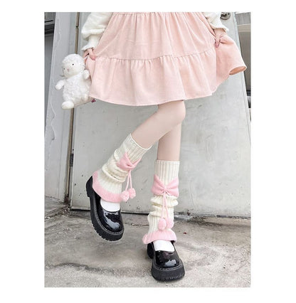 Warmers Contrast Leg Trim Bow