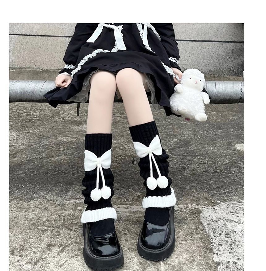 Warmers Contrast Leg Trim Bow