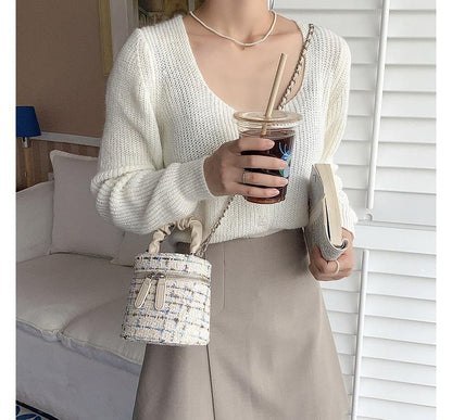 Tweed Bag Zip Crossbody