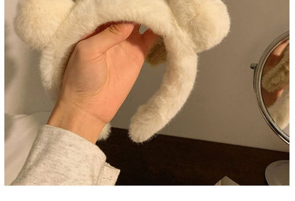 耳付きヘッドバンド シェニールベア