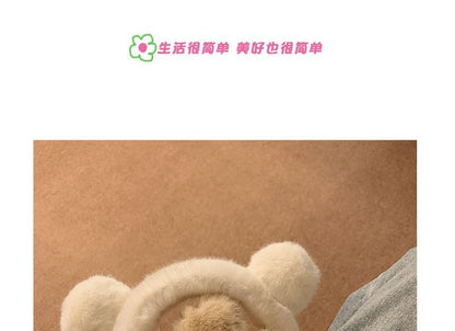 耳付きヘッドバンド シェニールベア