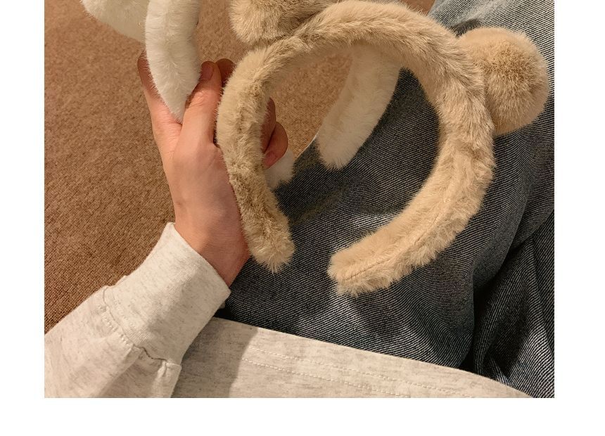耳付きヘッドバンド シェニールベア