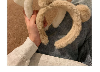 耳付きヘッドバンド シェニールベア