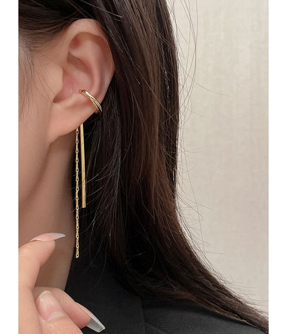 カフイヤリング フリンジ付き合金