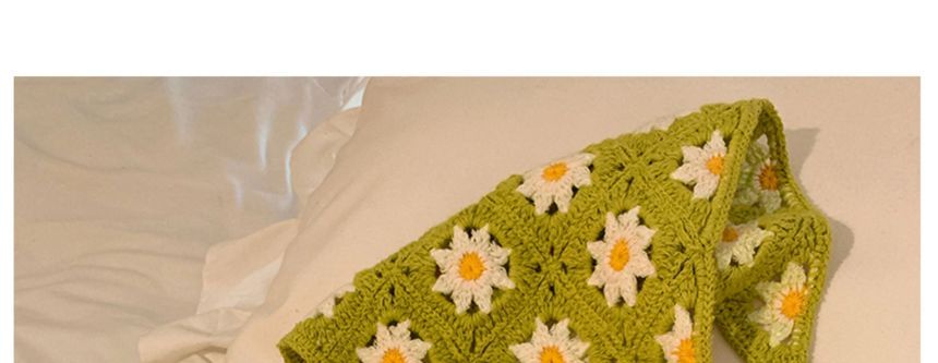 ヘッド刺繍スカーフ 花柄レース クロシェ編み