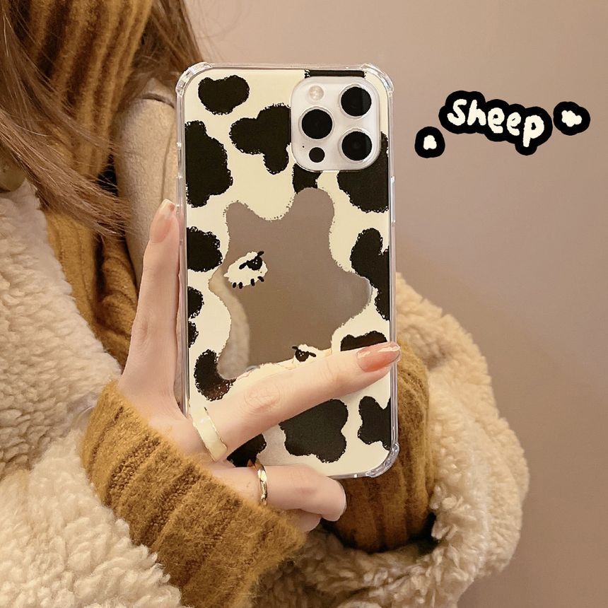 Print Cow Phone Milk Mirrored Case