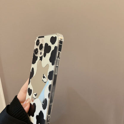 Print Cow Phone Milk Mirrored Case