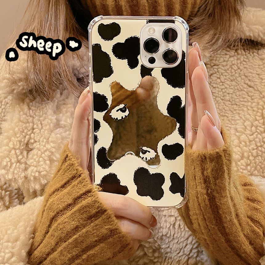 Print Cow Phone Milk Mirrored Case