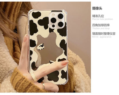 Print Cow Phone Milk Mirrored Case