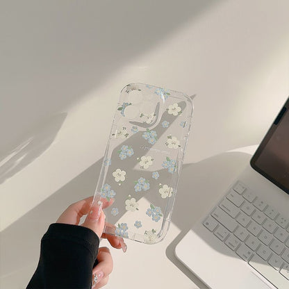 Case Strap Transparent Floral Phone