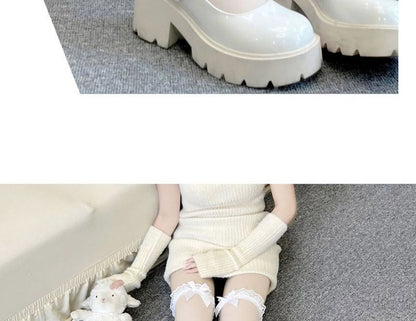 Trim Bow Stockings Plain Lace