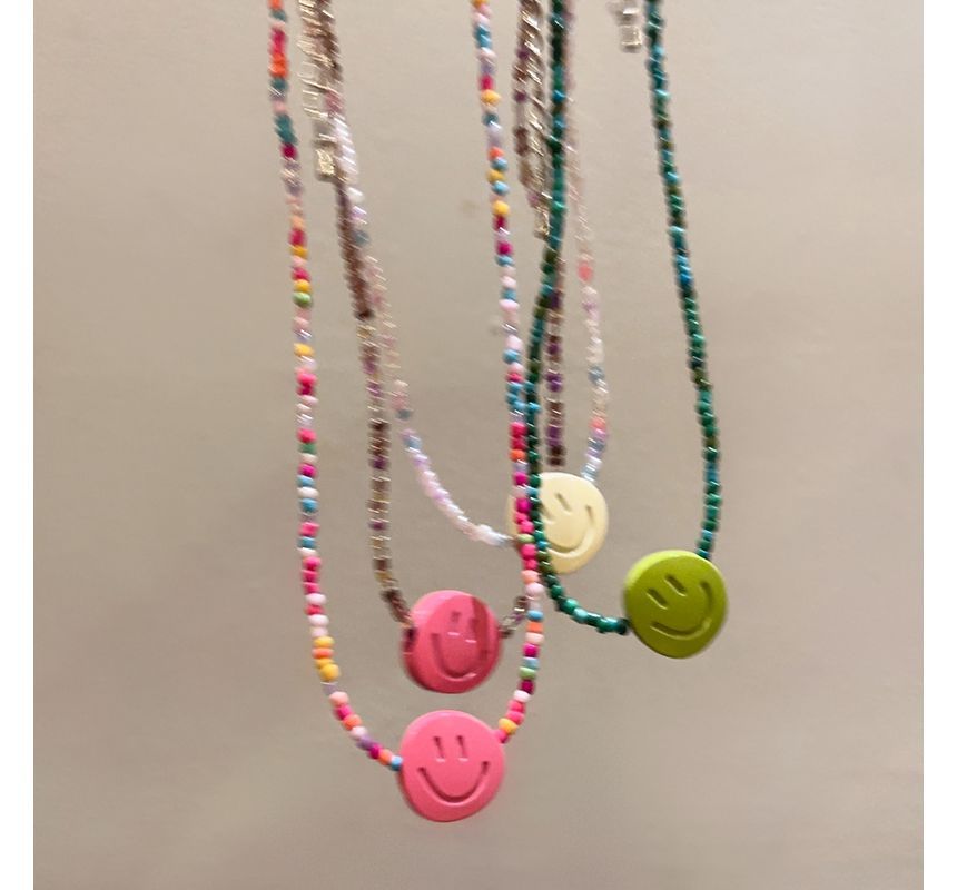 Pendant Smiley designs) Necklace (various Bead