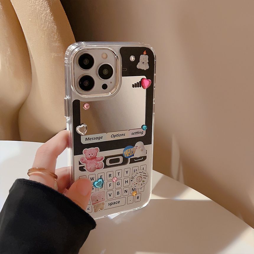 Vintage Cellphone Print Mirrored Phone Case - Compatible with iPhone