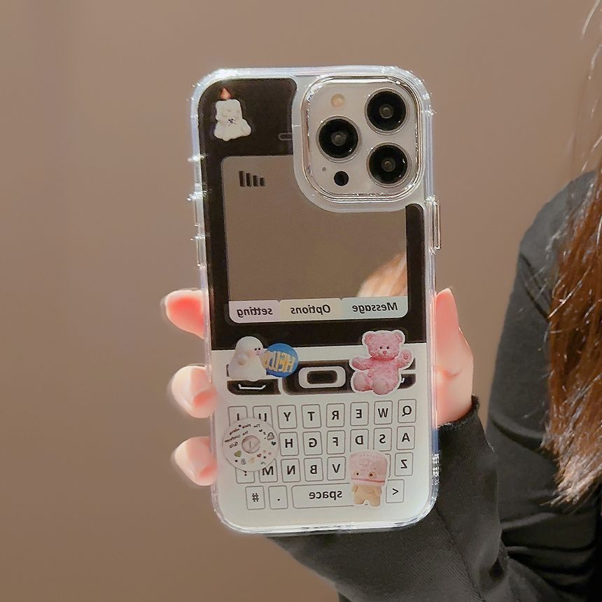 Vintage Cellphone Print Mirrored Phone Case - Compatible with iPhone