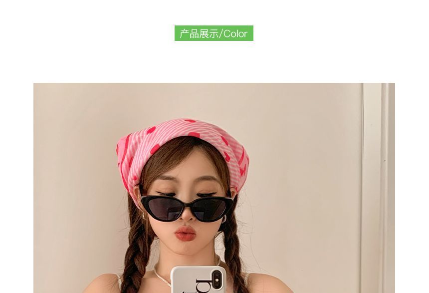 Sunglasses Eye Print Headkerchief / Heart Cat