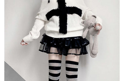 Gestreifte Overknee-Socken